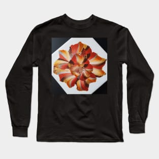 Vibrant Metallic Abstract Flower Long Sleeve T-Shirt